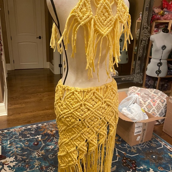 Handmade Macrame Skirt Poncho Set - Picture 11 of 11